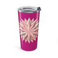 20oz Starburst Floral Tumbler — Pink Geometric Insulated Drink Cup- Magenta