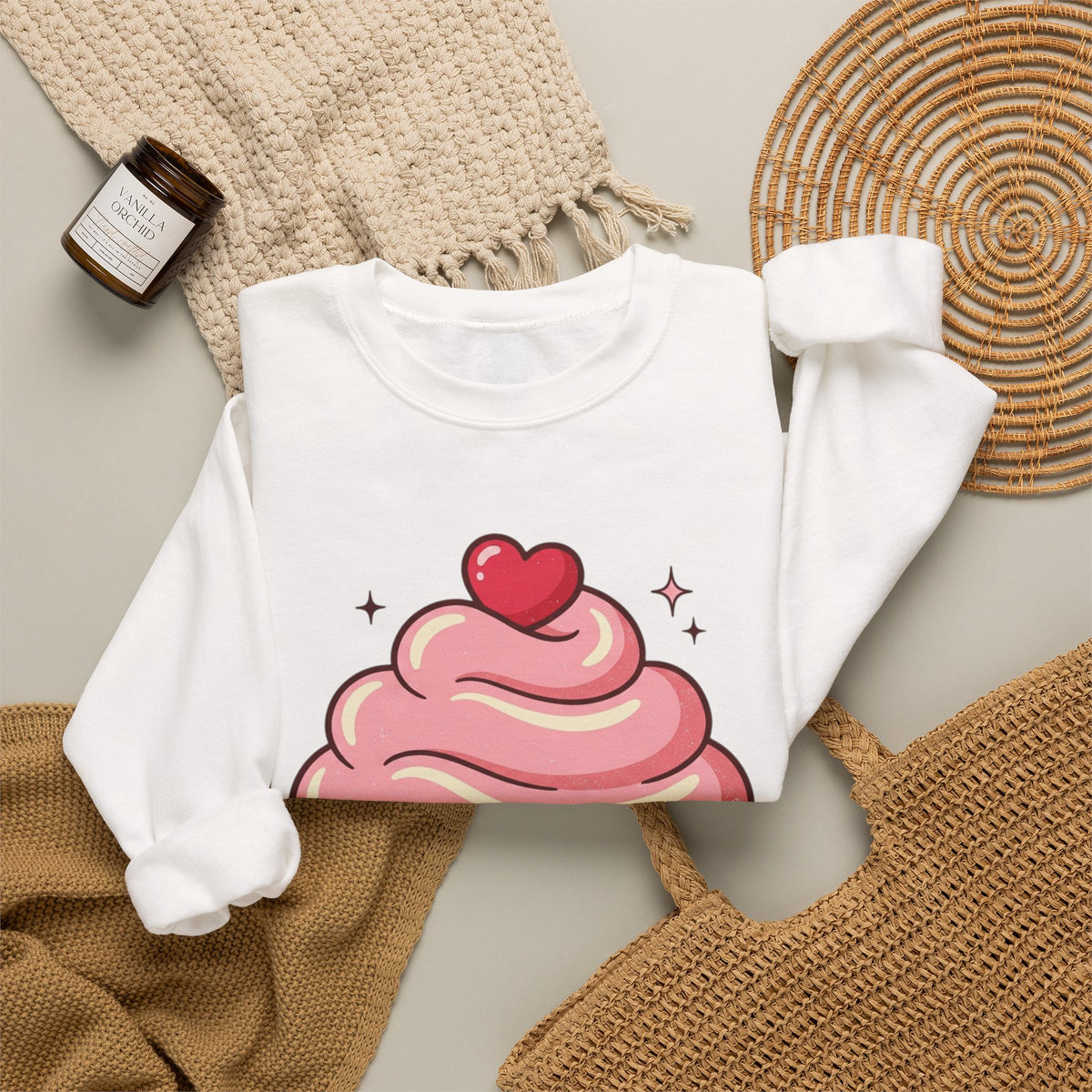 Pink Cupcake Unisex Heavy Blend™ Crewneck Sweatshirt