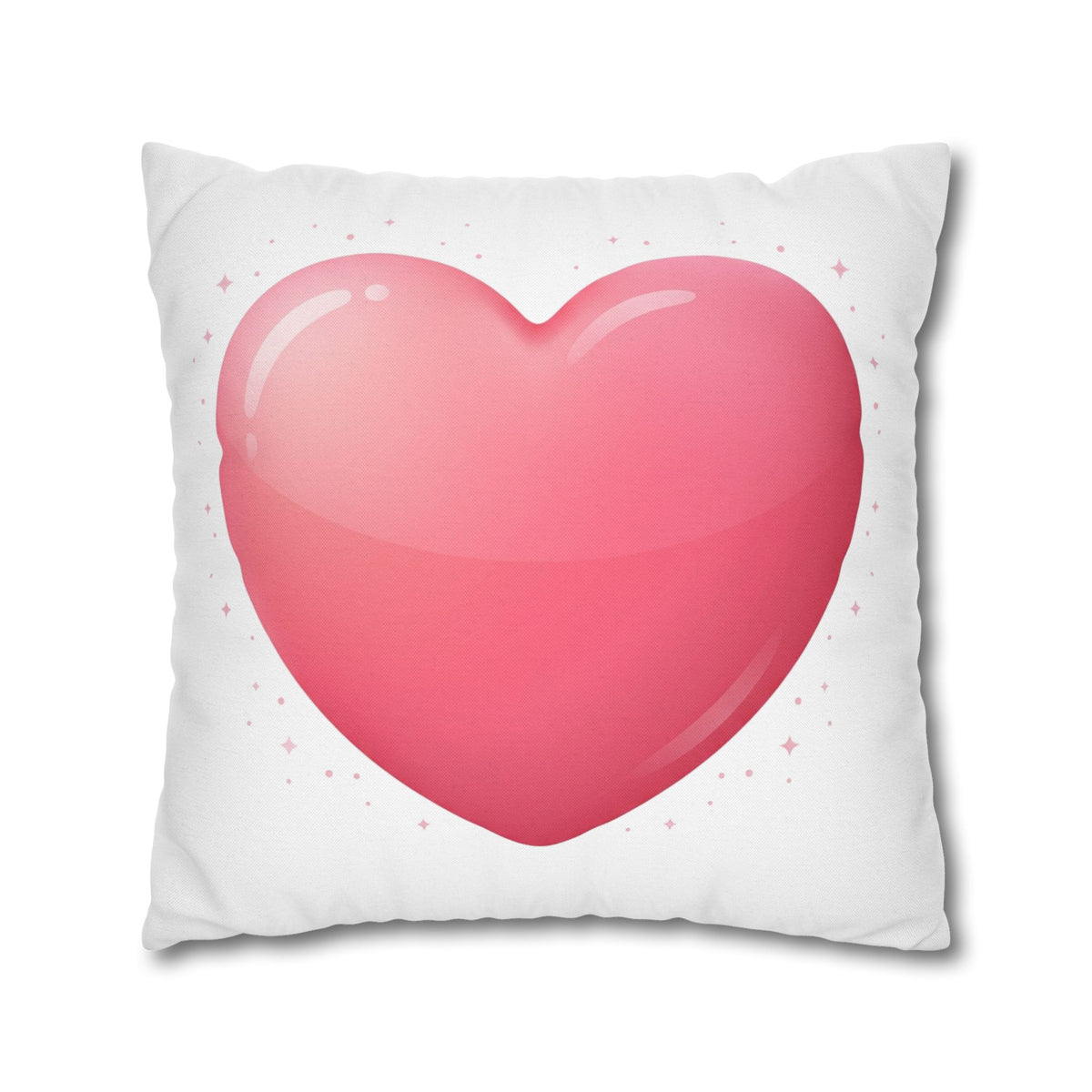 Pink Heart Spun Polyester Square Pillowcase