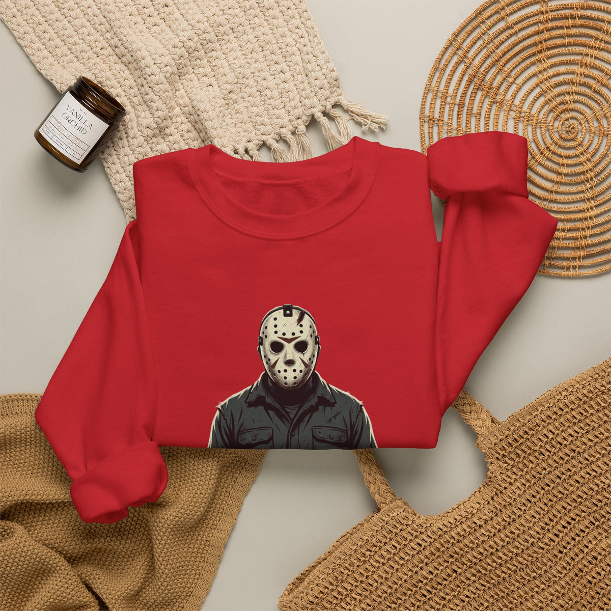 Jason Mask Sweatshirt - Horror Crewneck for Fans of Friday the 13th
