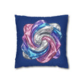 3D Glitter Design Navy Spun Polyester Square Pillowcase