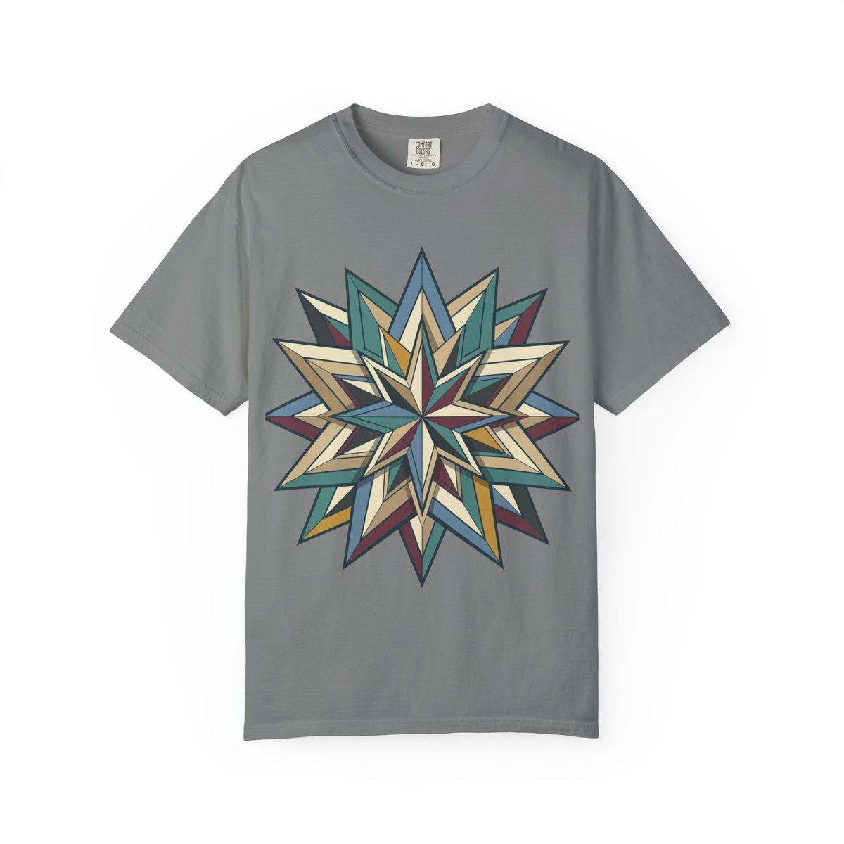 Geometric Starburst T-Shirt — Vintage Compass Rose Graphic Tee
