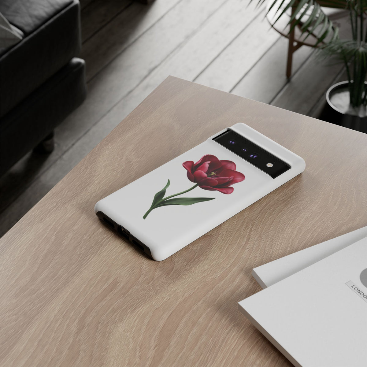 Tulip Floral Tough Phone Case – Protective Blossom iPhone Cover
