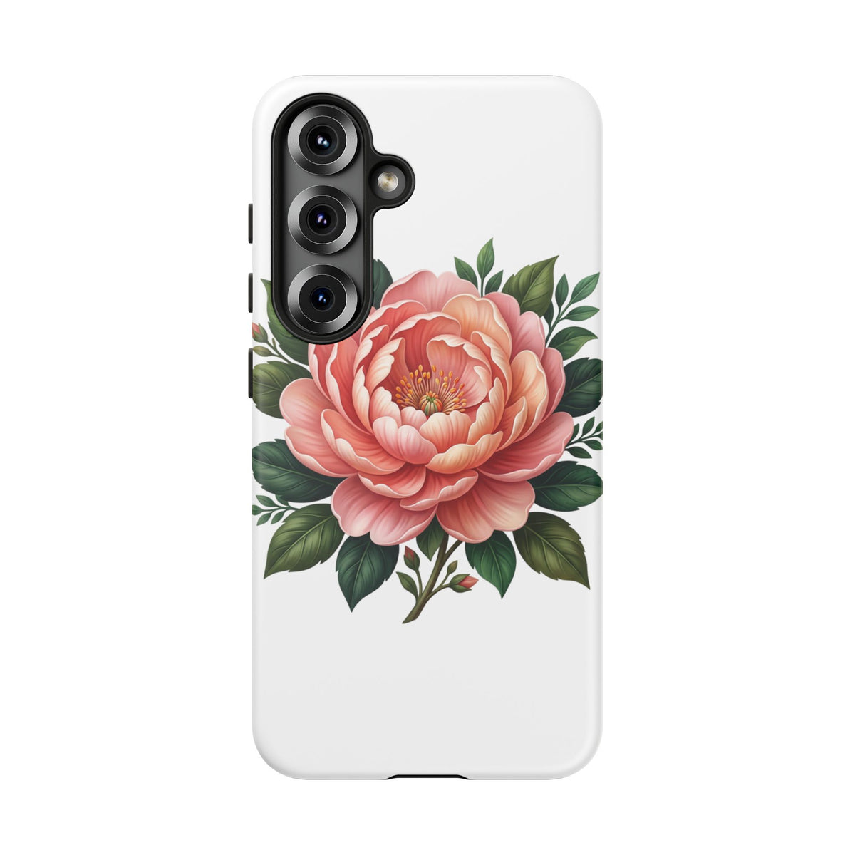 Floral Peony Tough Phone Case — Protective Botanical iPhone Cover