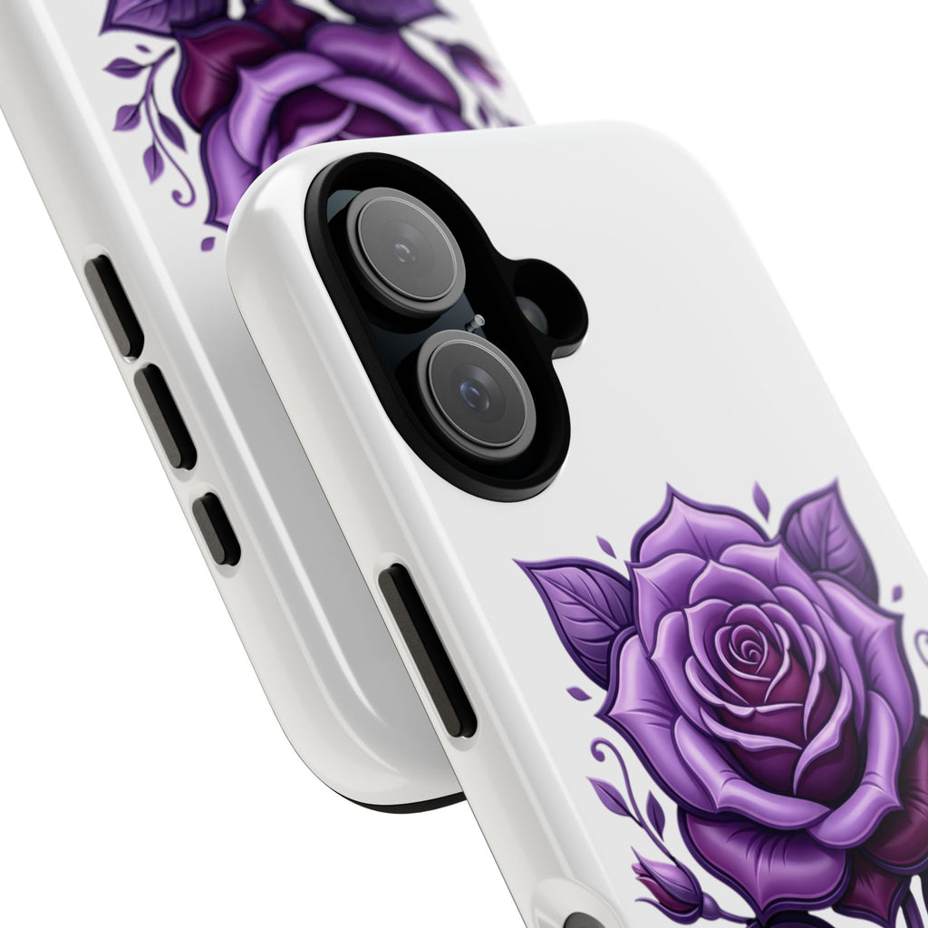 Purple Rose Tough Phone Case — Floral Protective Phone Cover