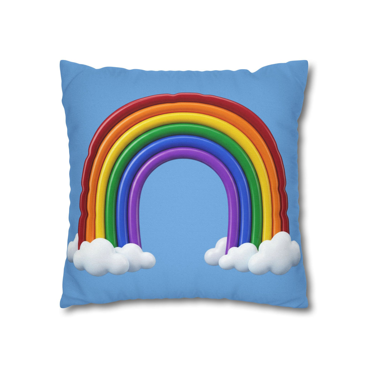 Rainbow Light Blue Spun Polyester Square Pillowcase