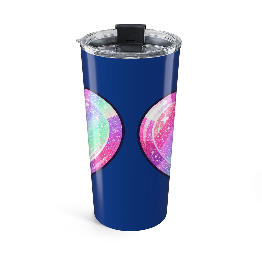 Pastel Glitter Heart Tumbler 20oz- Navy