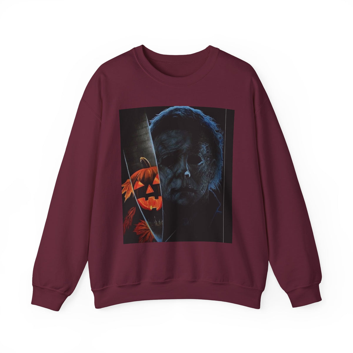 Halloween Thriller Crewneck Sweatshirt — Michael Myers & Jack-O'-Lantern Graphic