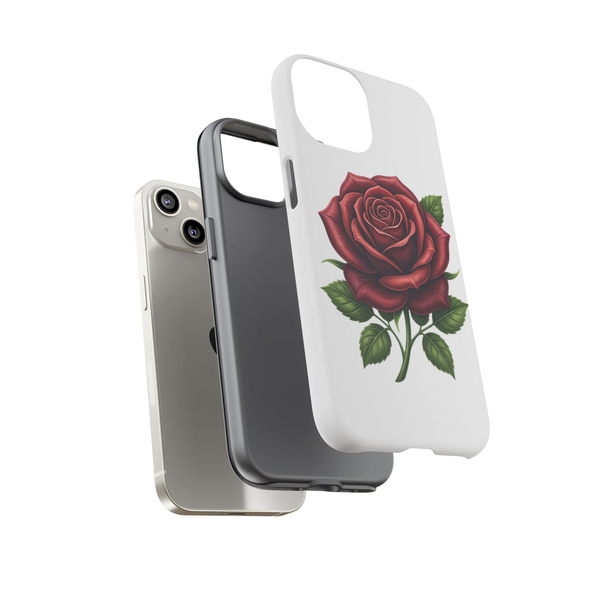 Rose Phone Case — Vintage Red Rose Floral Protective Cover