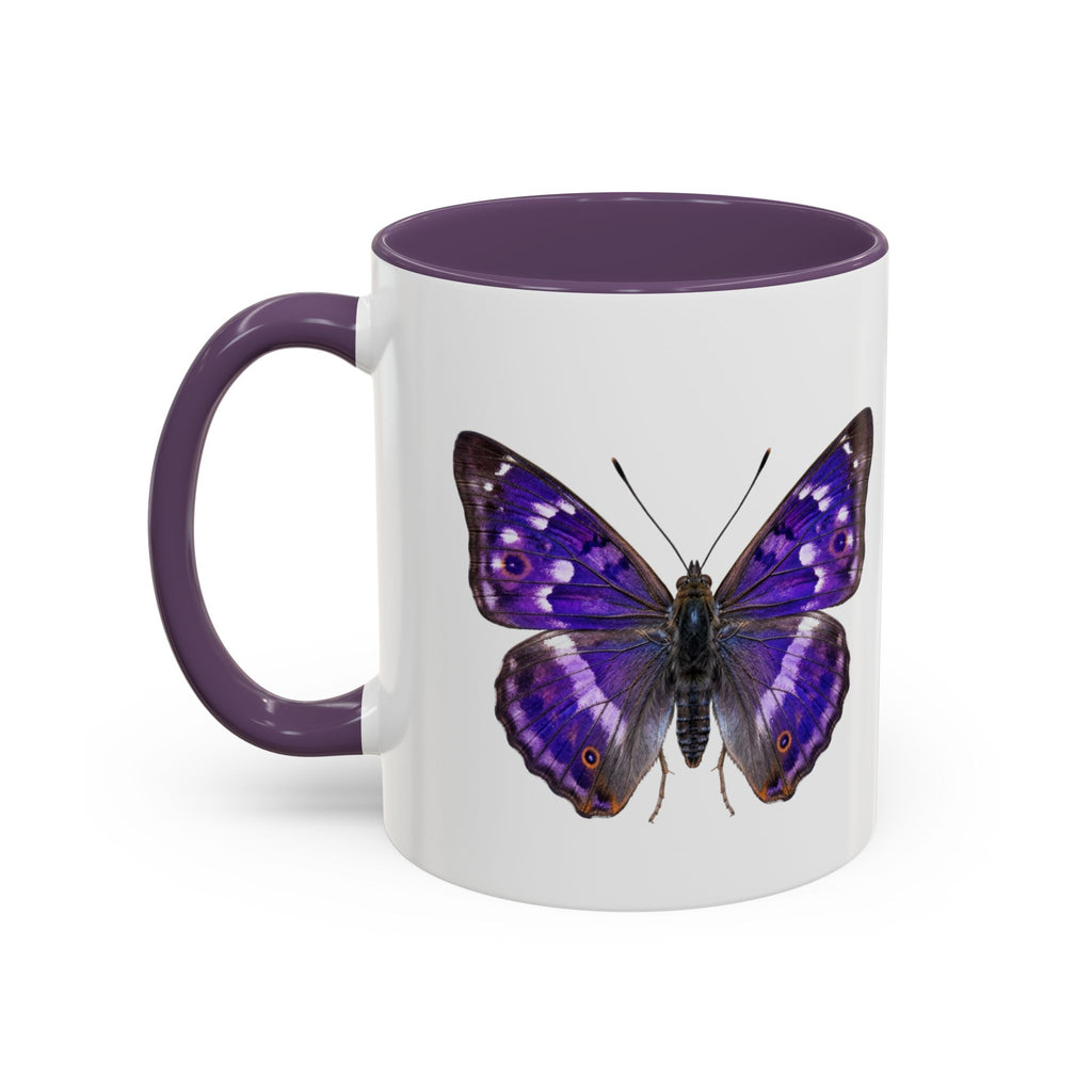 Purple Butterfly Accent Coffee Mug – Elegant Floral Butterfly Ceramic Cup