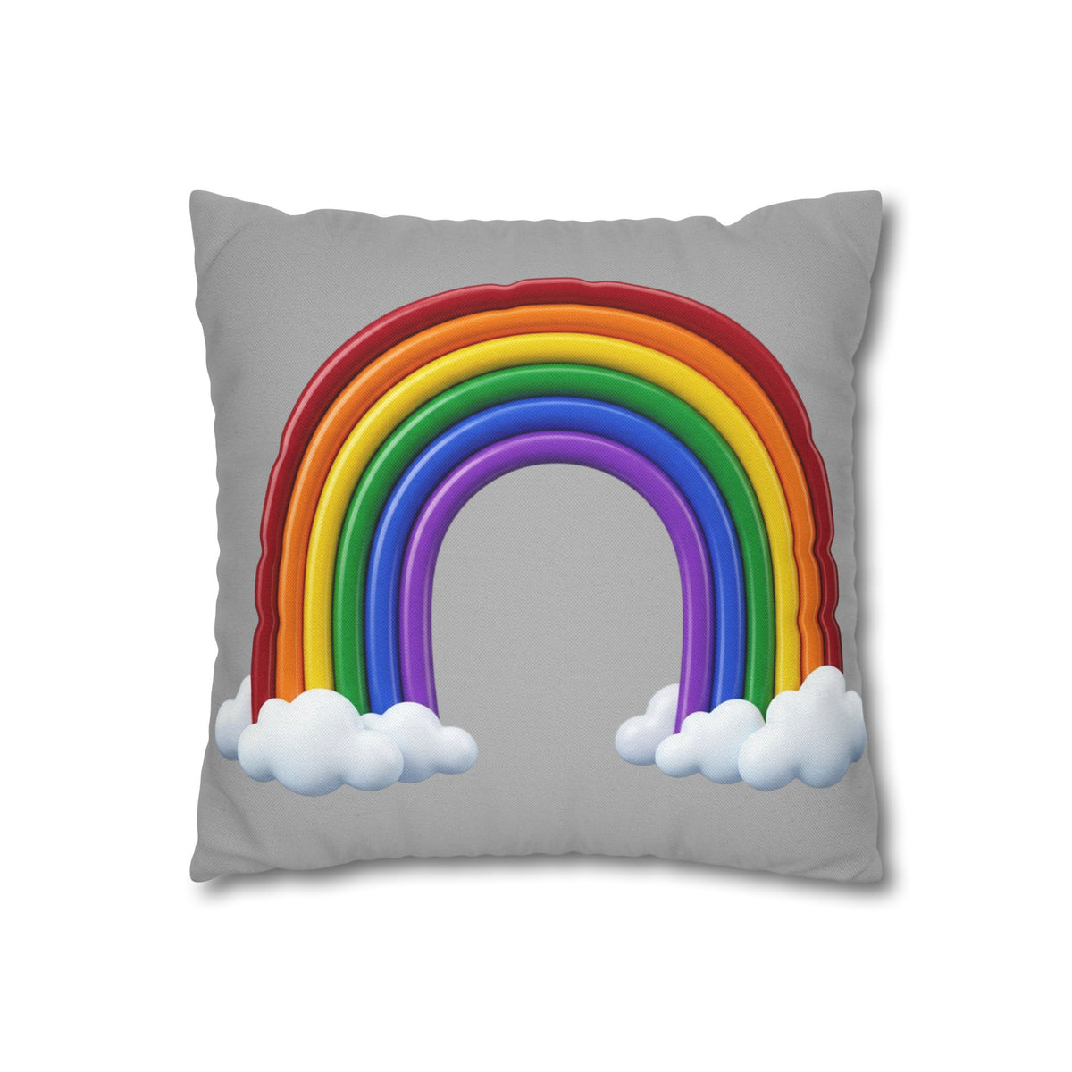 Rainbow Grey Spun Polyester Square Pillowcase
