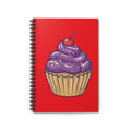 Cupcake Red Notebook — Purple Frosting Spiral Journal (Ruled)