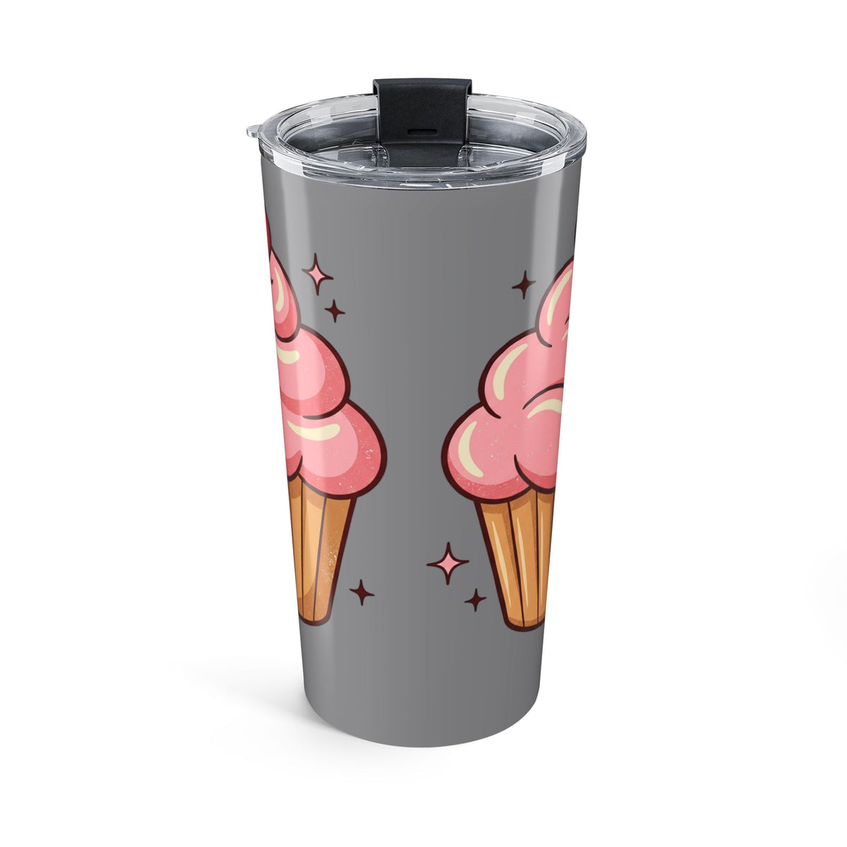 Pink Cupcake Tumbler 20oz- Grey
