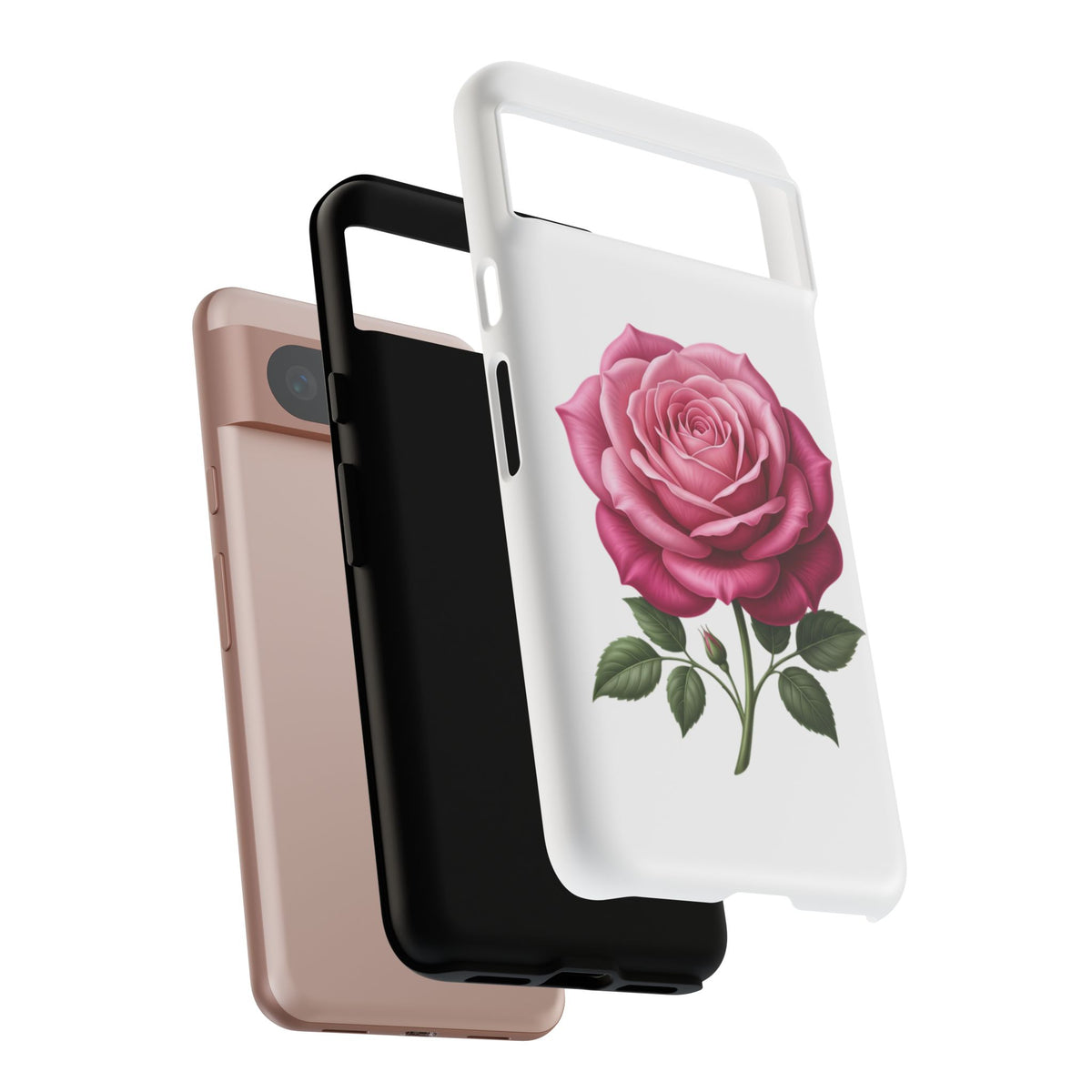 Pink Rose Tough Phone Case — Floral Protective iPhone Cover