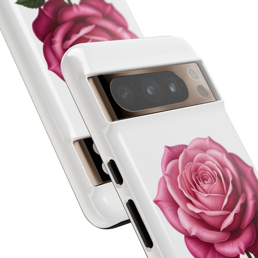 Pink Rose Tough Phone Case — Floral Protective iPhone Cover