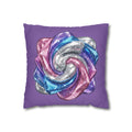 3D Glitter Design Light Purple Spun Polyester Square Pillowcase