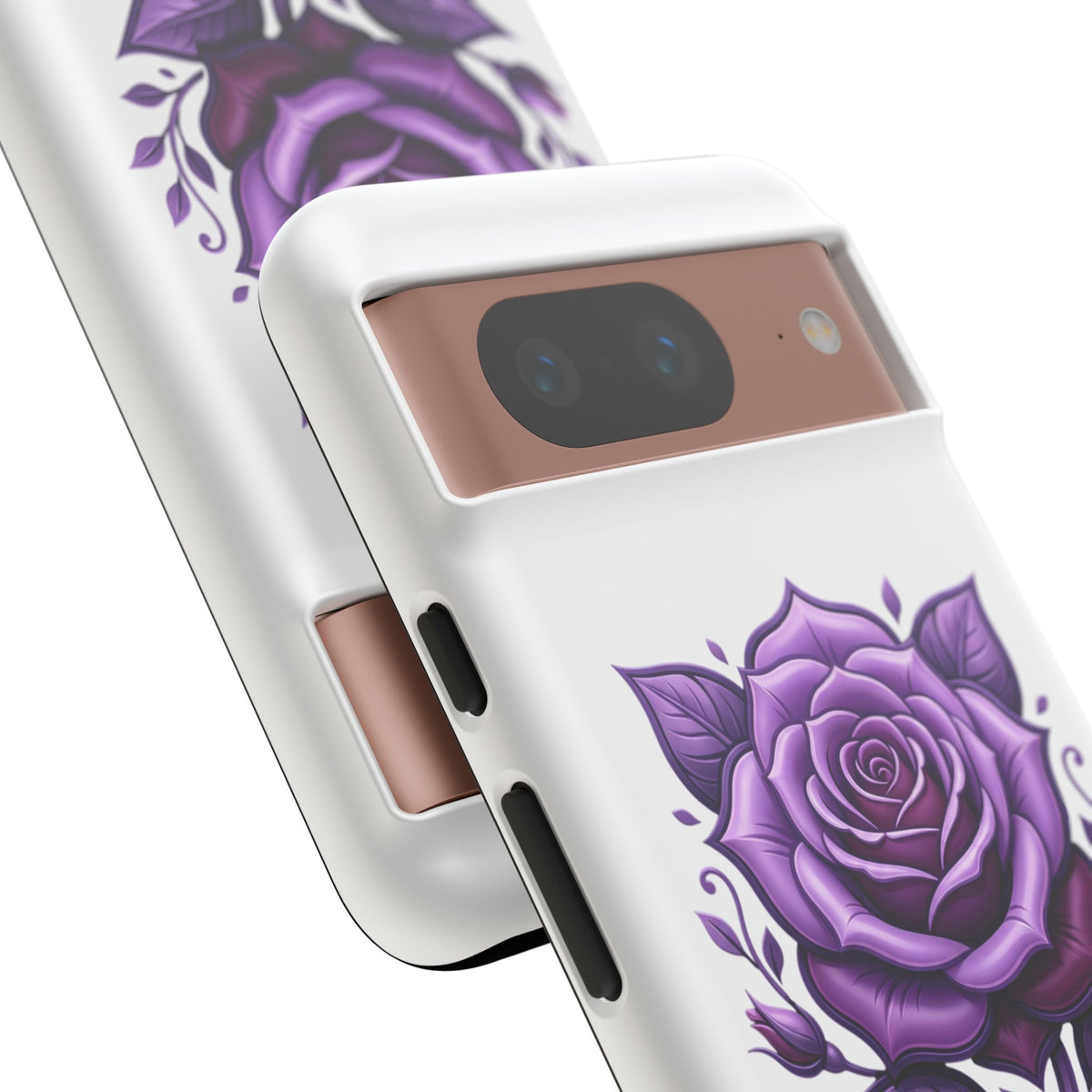 Purple Rose Tough Phone Case — Floral Protective Phone Cover