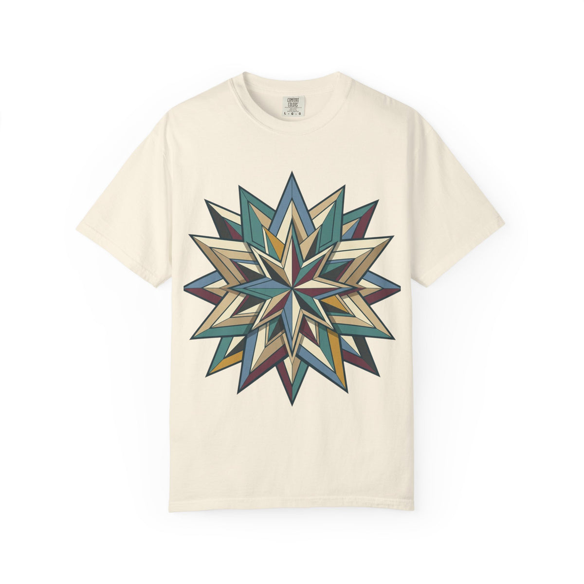 Geometric Starburst T-Shirt — Vintage Compass Rose Graphic Tee