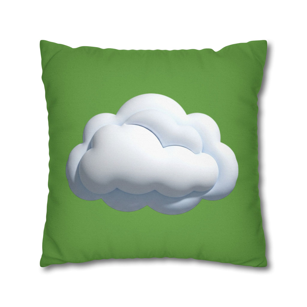 Green Cloud Decorative Pillowcase — Soft White Cloud Accent Cushion Cover