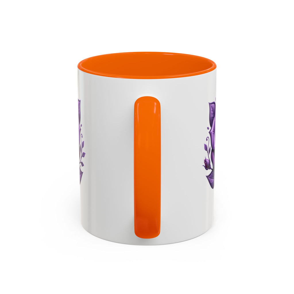 Purple Rose Accent Coffee Mug — Floral Gothic Tea Cup for Women & Gifts