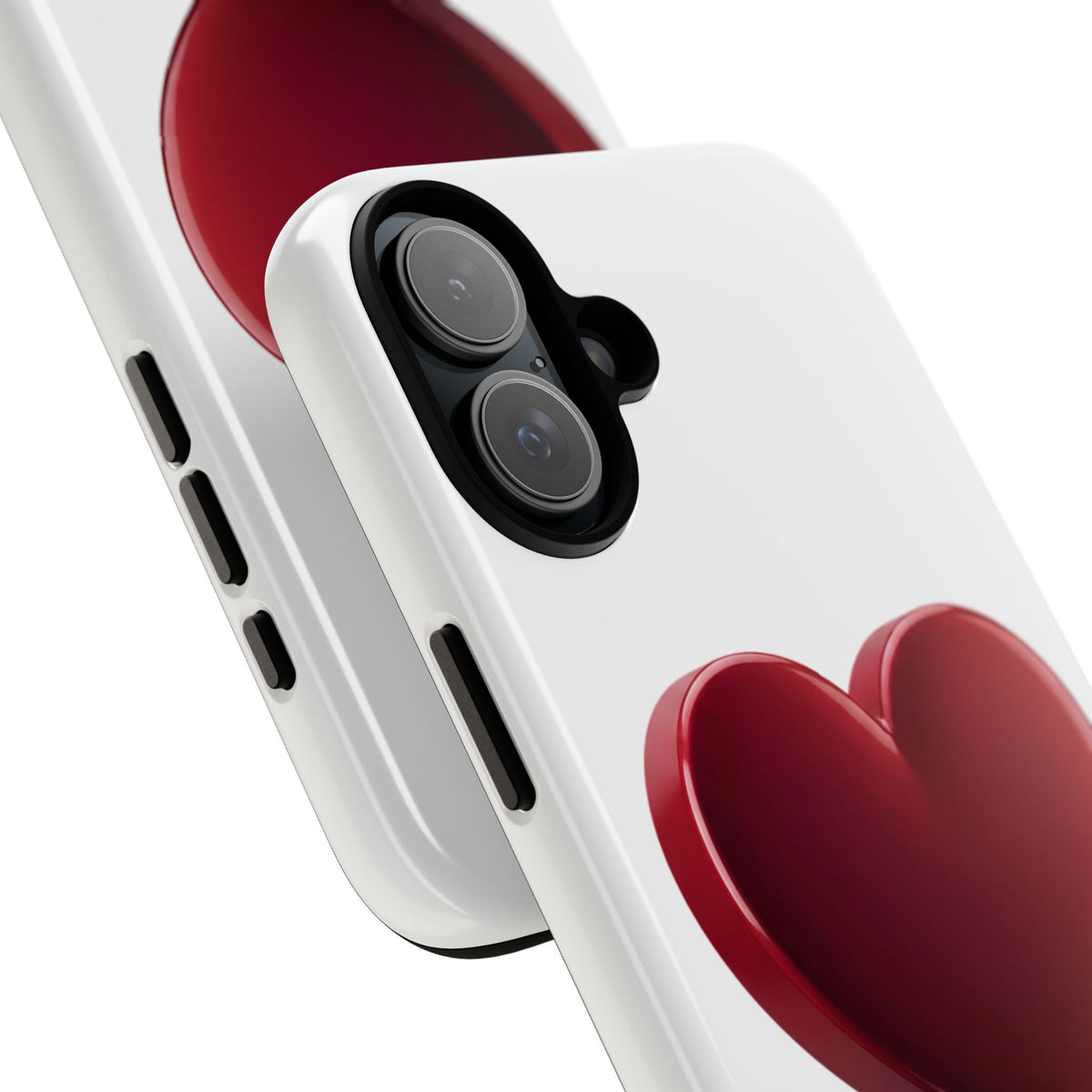 Heart Tough Phone Case - Red 3D Heart Protective Phone Case