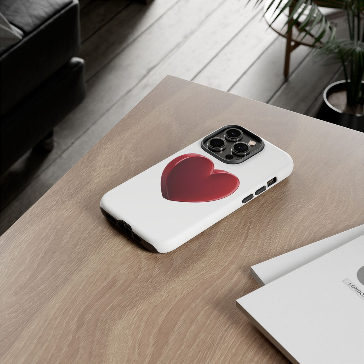 Heart Tough Phone Case - Red 3D Heart Protective Phone Case