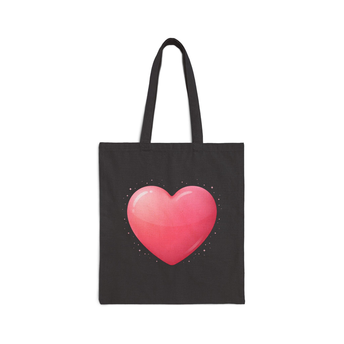 Heart Canvas Tote Bag — Cute Pink Heart Eco Shopper