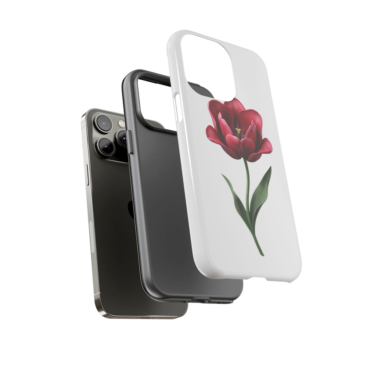 Tulip Floral Tough Phone Case – Protective Blossom iPhone Cover