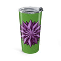 20oz Floral Spike Tumbler — Green & Purple Geometric Flower Travel Cup- Light Green