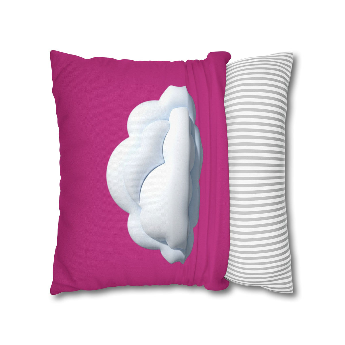 Cloud Graphic Pillowcase - Magenta Decorative Square Throw Pillow Cover