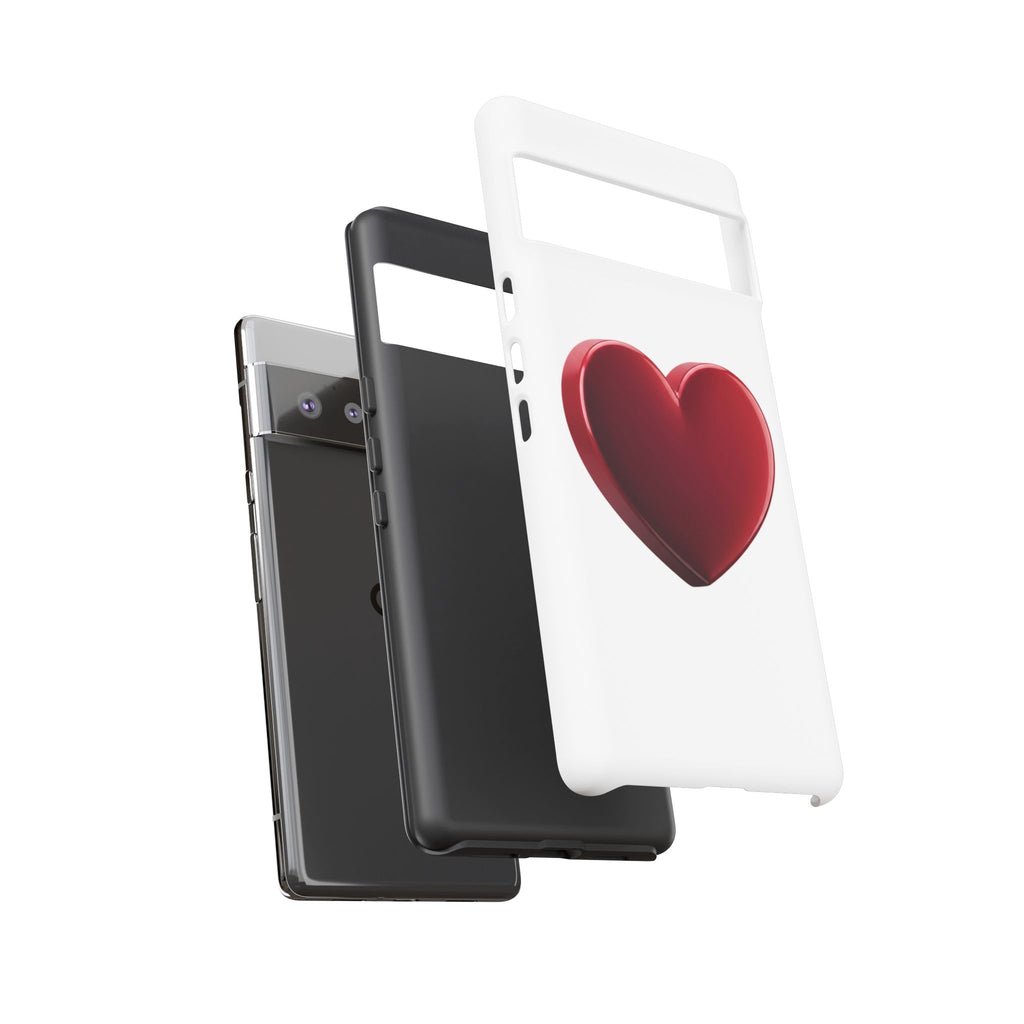 Heart Tough Phone Case - Red 3D Heart Protective Phone Case