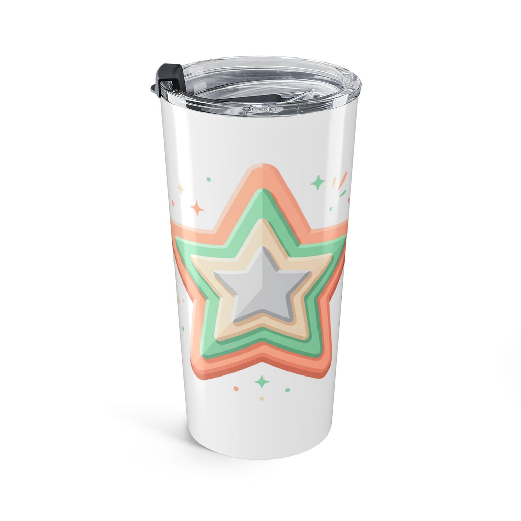 20oz Starburst Tumbler White  — Retro Pastel Star Insulated Travel Cup