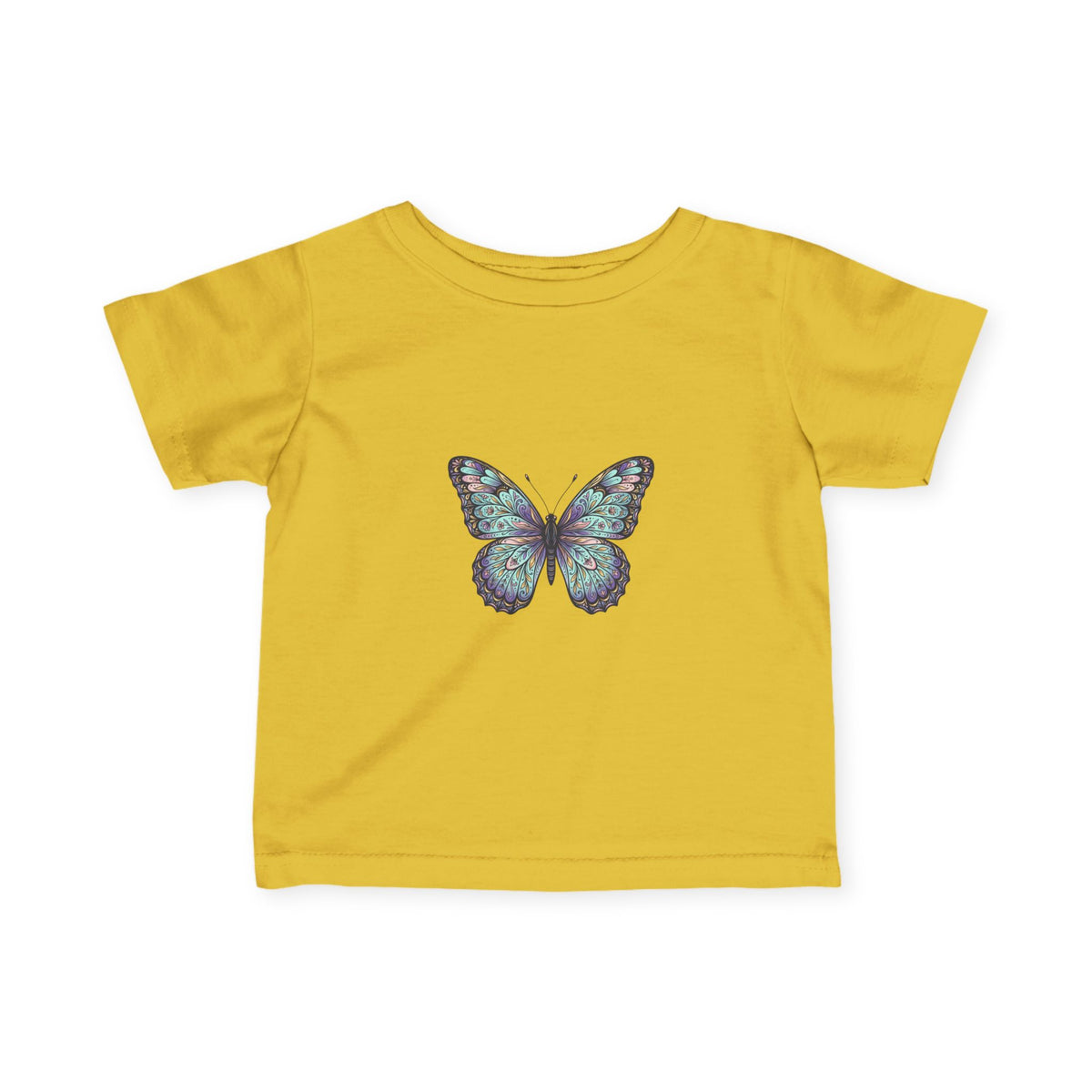 Infant Butterfly Tee — Pastel Blue Floral Butterfly Baby Shirt