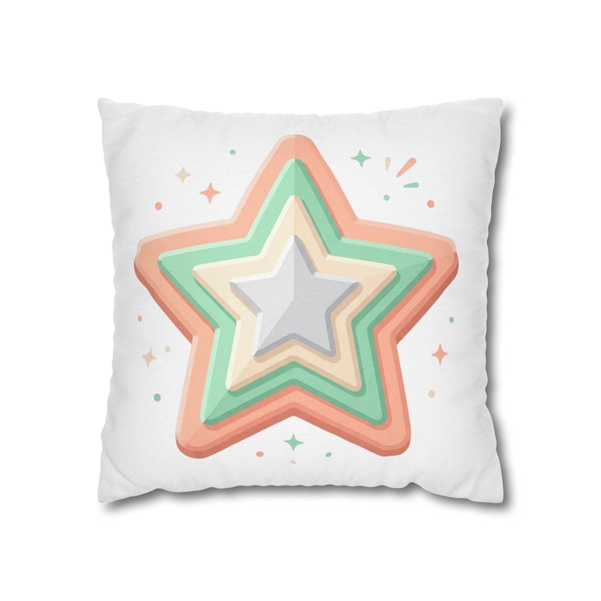 Star Shape Spun Polyester Square Pillowcase