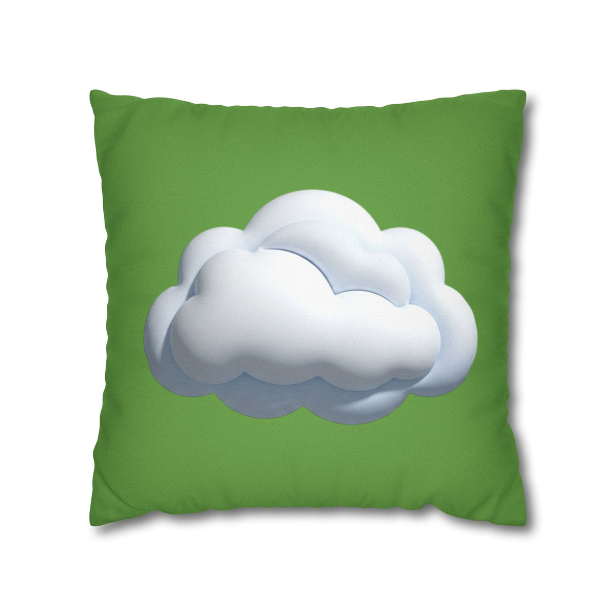 Green Cloud Decorative Pillowcase — Soft White Cloud Accent Cushion Cover
