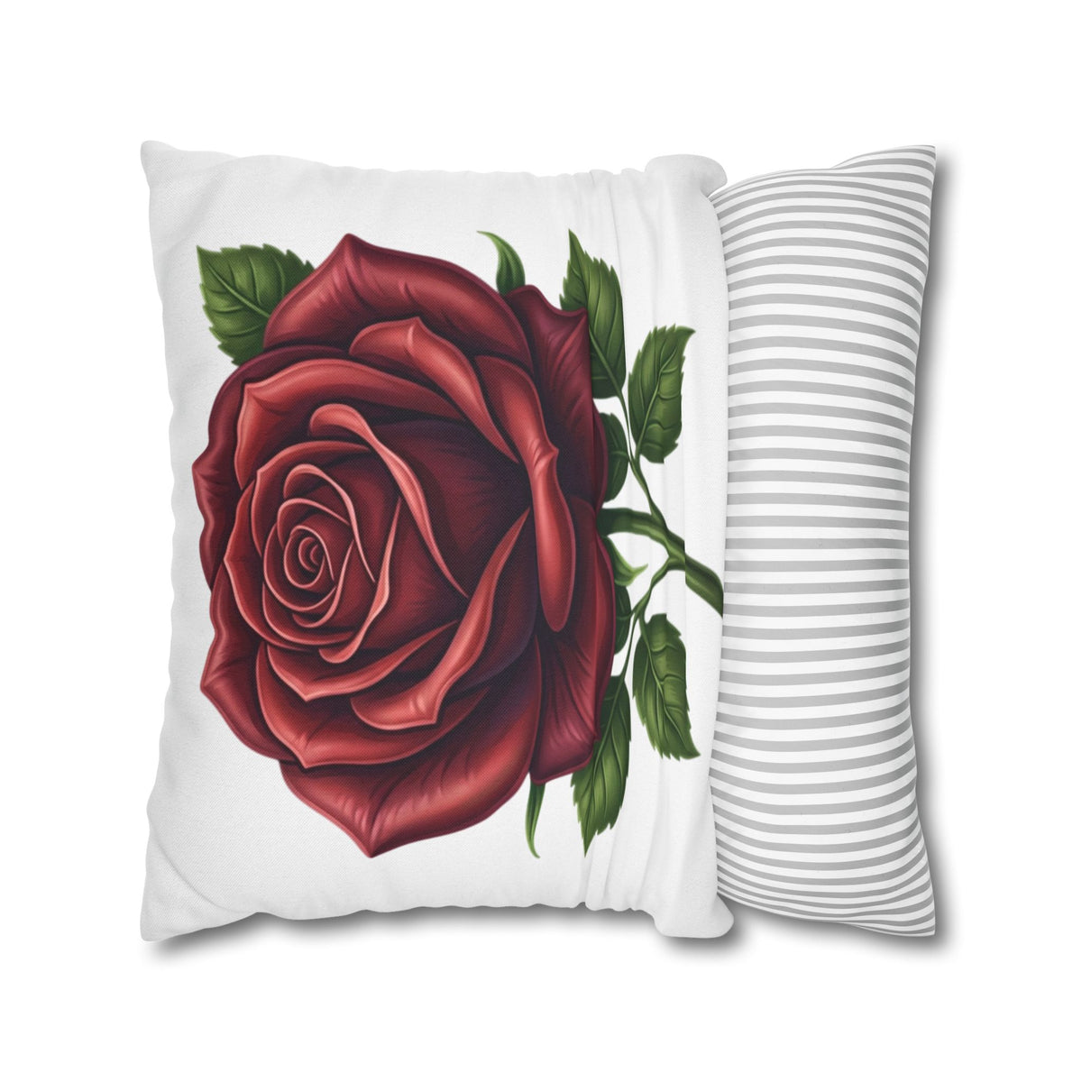 Red Rose Spun Polyester Square Pillowcase