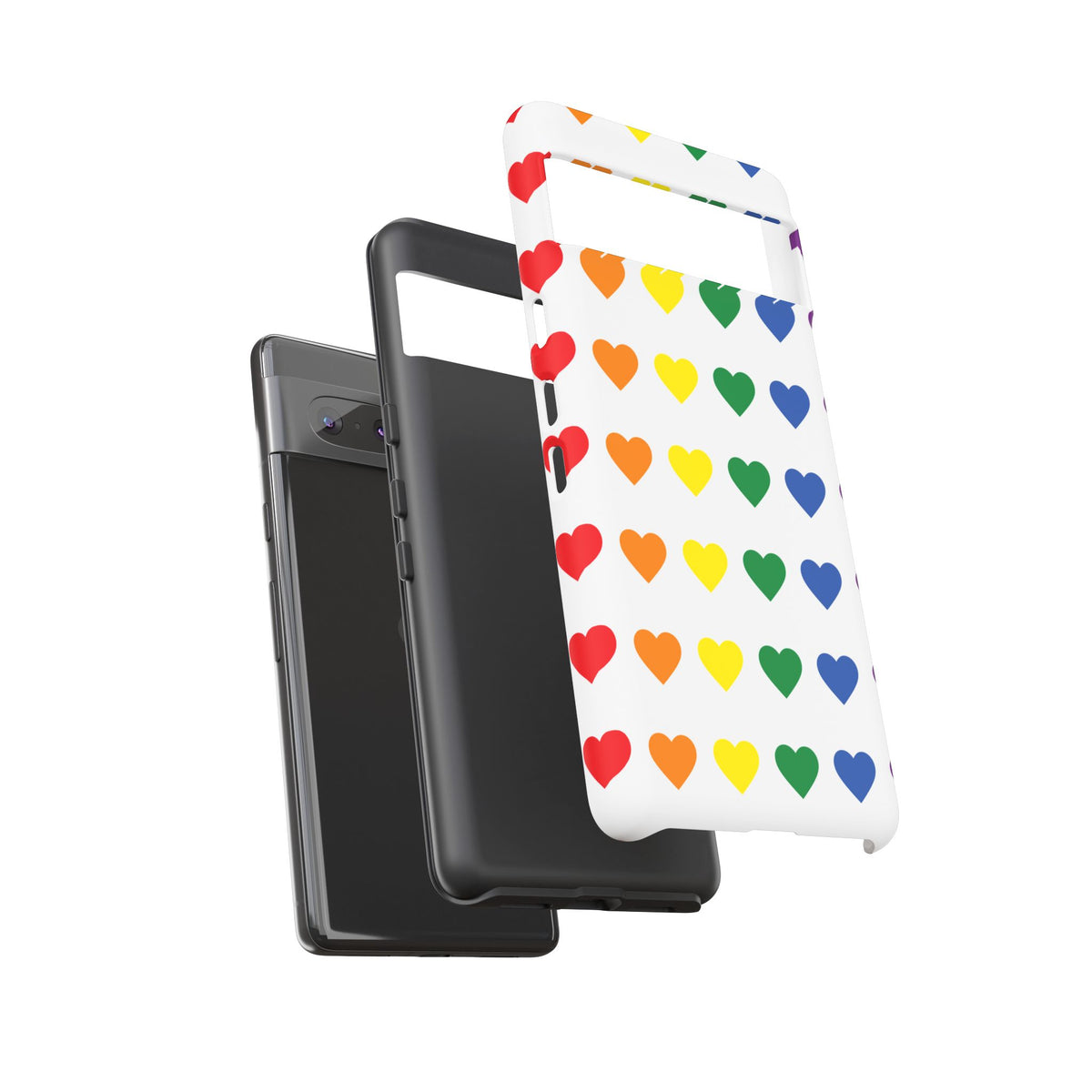 Rainbow Heart Tough Phone Case — Pride Pattern Protective Cover