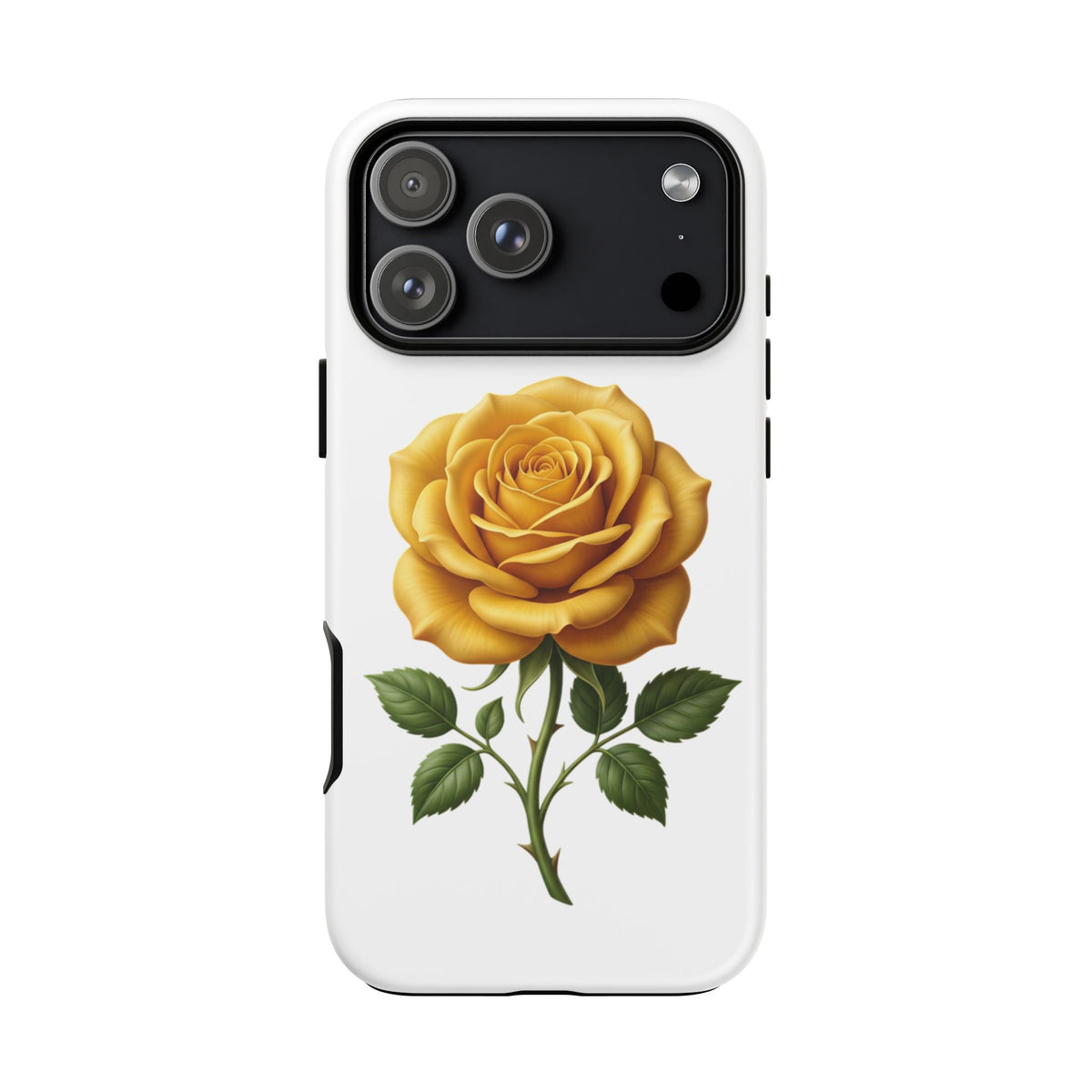 Yellow Rose Phone Case — Vintage Floral Tough Protective Cover
