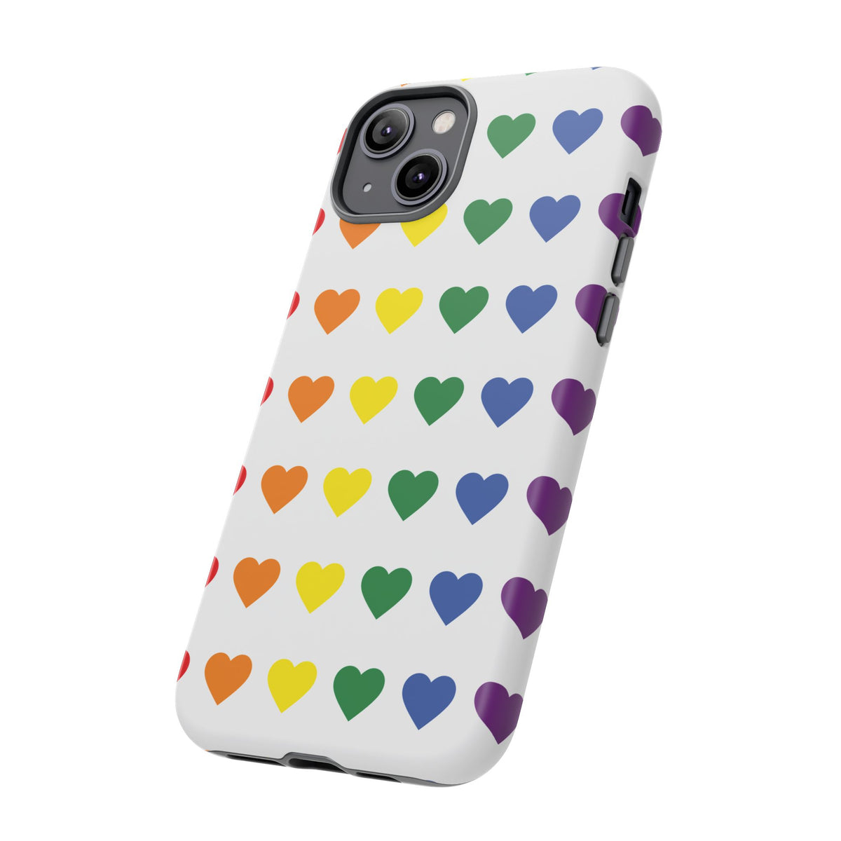 Rainbow Heart Tough Phone Case — Pride Pattern Protective Cover