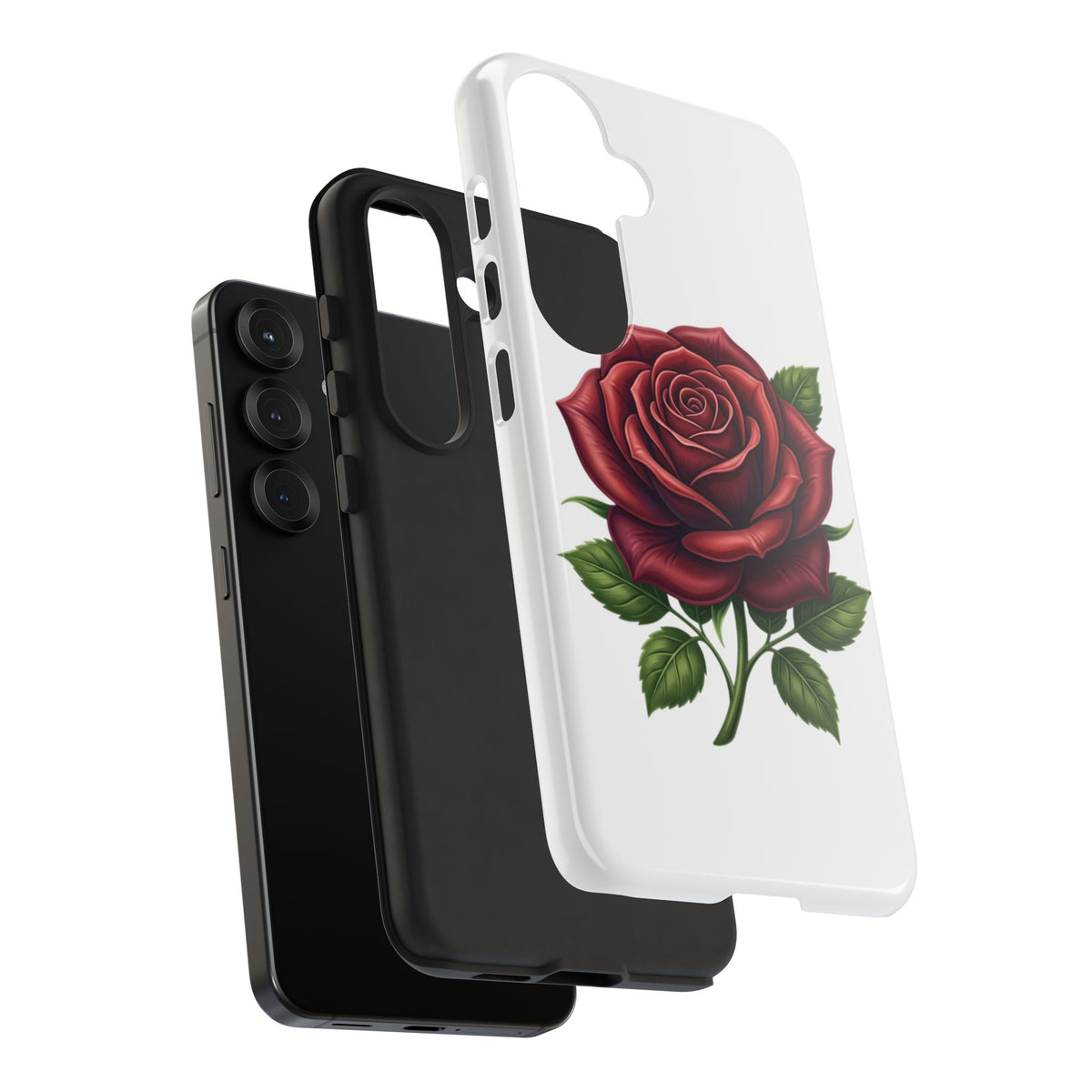 Rose Phone Case — Vintage Red Rose Floral Protective Cover