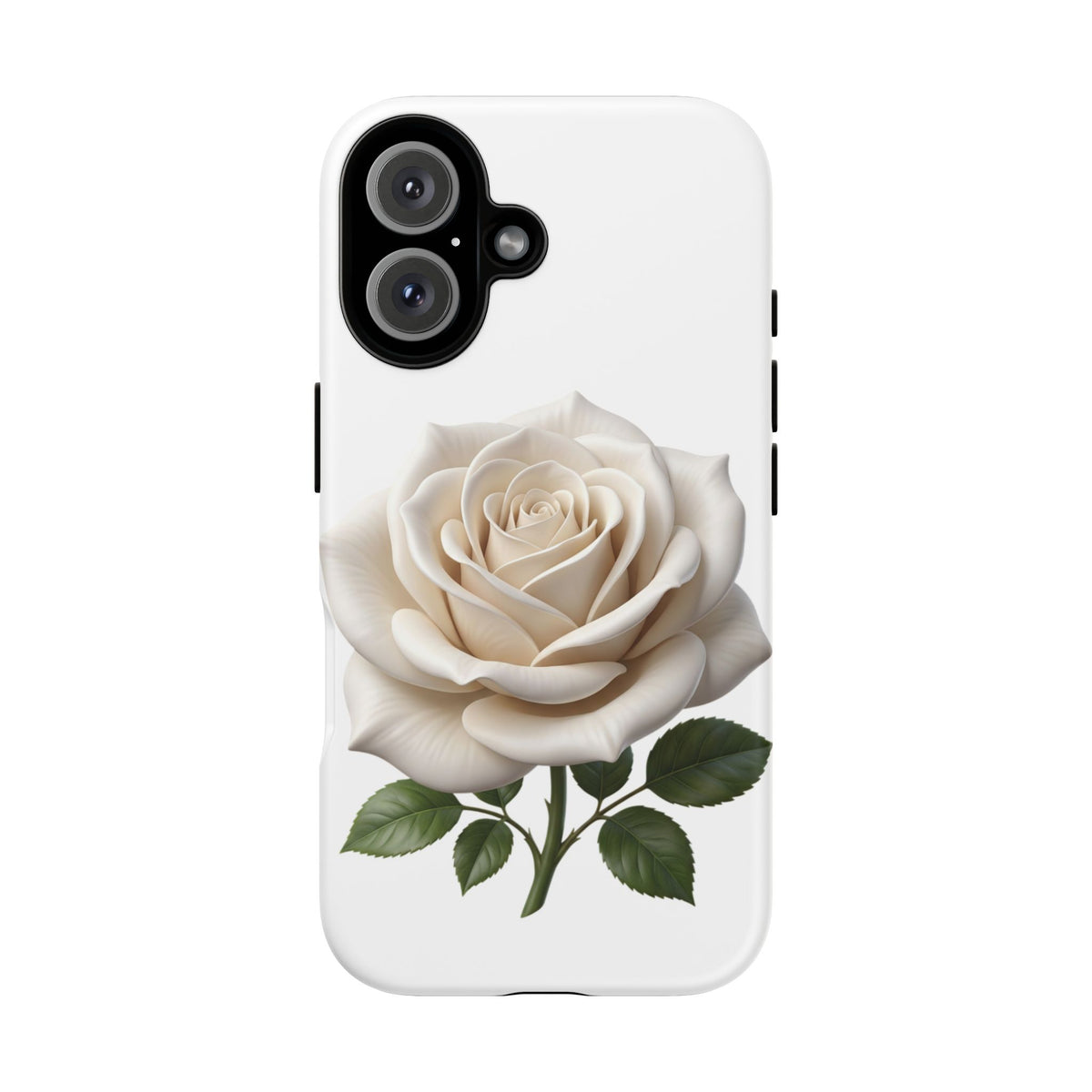 White Rose Tough Phone Case – Elegant Floral Protective Cover