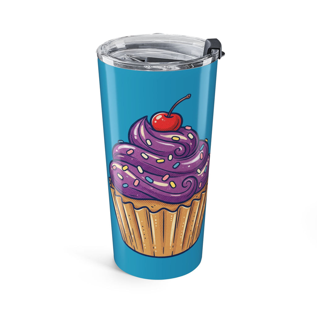 20oz Cup with Purple Cupcake Design — Insulated Travel Tumbler- Turquoise