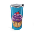 20oz Cup with Purple Cupcake Design — Insulated Travel Tumbler- Turquoise