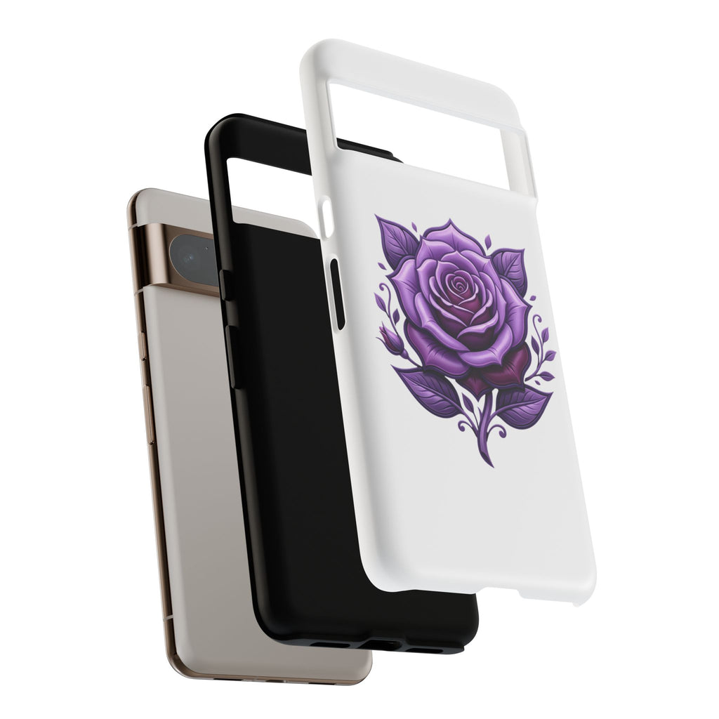 Purple Rose Tough Phone Case — Floral Protective Phone Cover