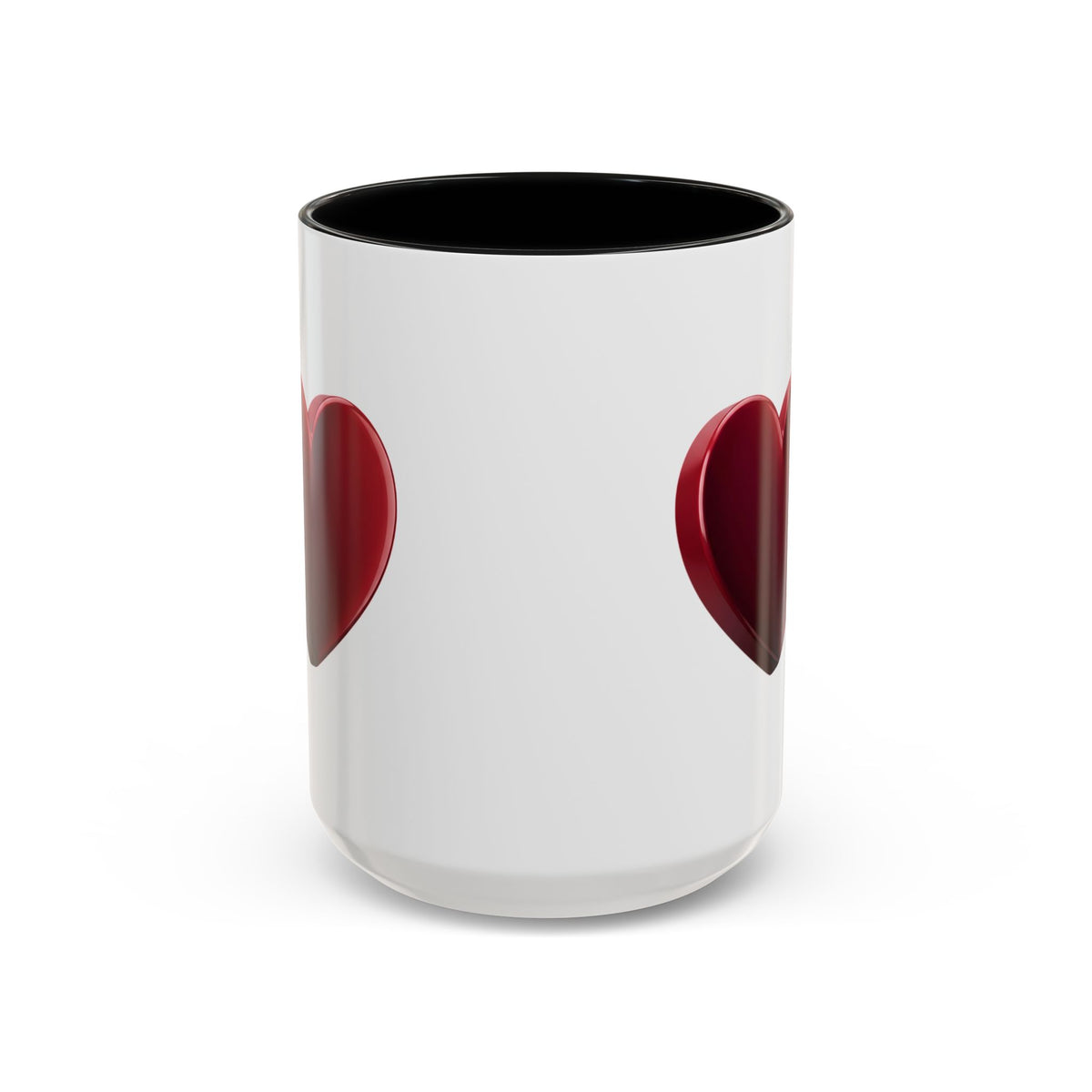 Heart Accent Coffee Mug – Red 3D Heart Design, Valentine’s Day Gift