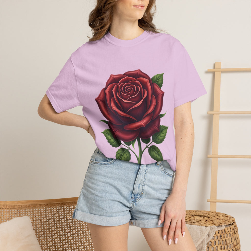 Rose Graphic T‑Shirt — Large Red Rose Floral Tee