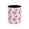 Pink Geometric Floral Accent Coffee Mug — 11/15oz