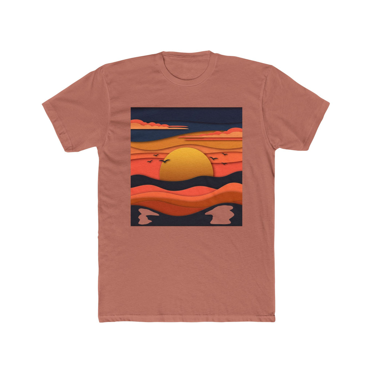 Sunset Waves T-Shirt — Retro Orange Sunset Graphic Tee