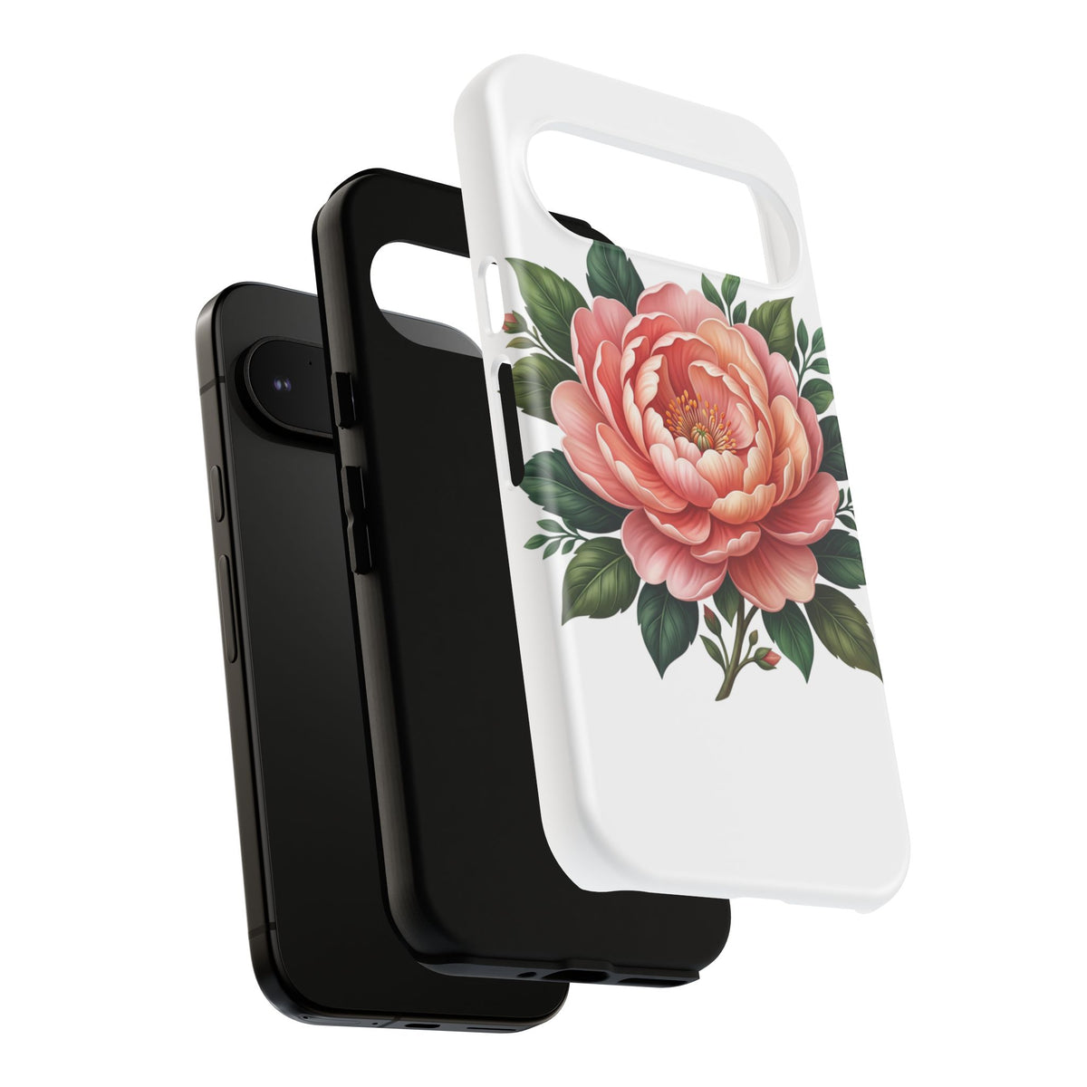 Floral Peony Tough Phone Case — Protective Botanical iPhone Cover