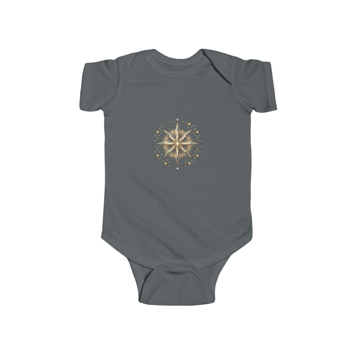 Infant Bodysuit with Gold Compass Mandala — Baby Shower, Nautical & Boho Newborn Gift